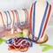 100 PCS 4th of July Beads, 33" Patriotic Beads Necklaces Bulk, Red White Blue Necklace Bulk, Independence Day Party Parade Throw Accessories